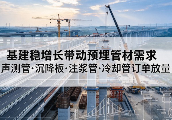 福鼎基建稳增长带动预埋监测管材需求，声测管、沉降板、注浆管订单持续放量